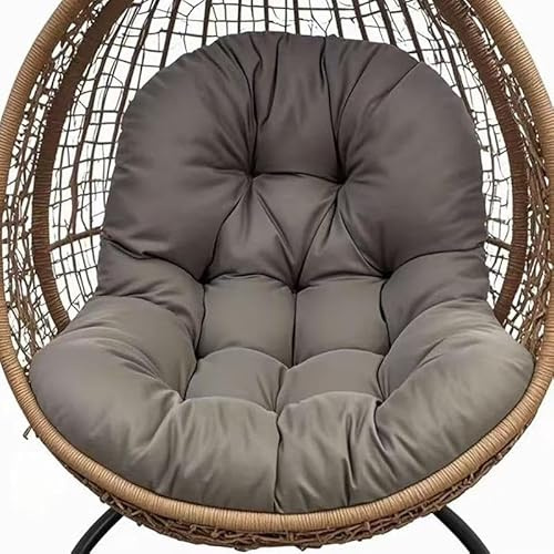 YTFSKFUI Egg Chair Cushion, 120×80cm Waterproof Thicken Oversized Hanging Basket Cushion, Soft Polyester Seat Pad for Indoor Outdoor Hammock Patio Balcony Bedroom (Grey)