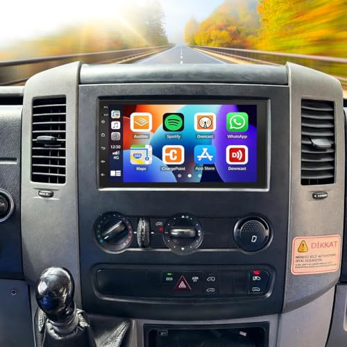 2+32G Android 13 Autoradio für Freightliner Sprinter 2007-2018 mit Carplay | 7 Zoll Touchscreen Auto Stereo Display Player Radio GPS Navi Head Unit mit Android Auto SWC FM RDS MirrorLink Split Screen