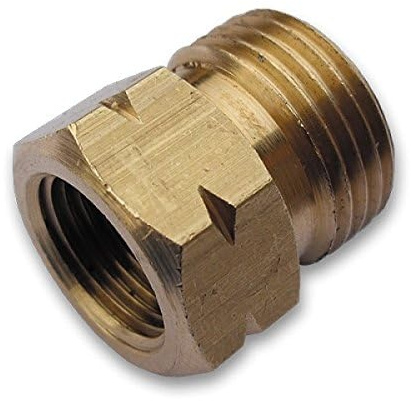 BirnePower Adapter Handwerkerflasche 21,8 x 3/8 Zoll – Gasflaschen Adapter Messing, Regleradapter Übergangsstück 3/8 Links Innengewinde auf 21,8 Links Außengewinde (inkl. Dichtung)
