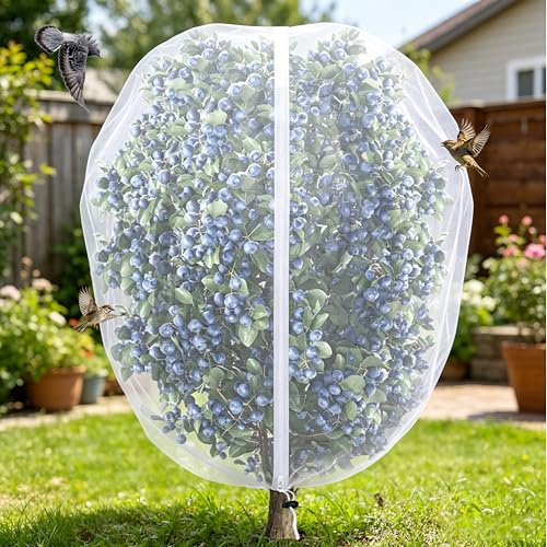 Fruit Tree Netting Bird Protection with Zipper, Bird Insect Barrier Netting Fine Mesh Protection Bags, Cherry Plant Net for Protect Plant Fruits Flower From Insect Bird Eating (100 * 150CM)
