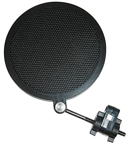 Microphone Mic Filter Shield with Double Layer Iron Mesh Black | Spit Blocking Cover, Saliva Buildup Reduction, Clean Mic Support, Hissing and Lisping Sound Filtering