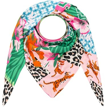 Zwillingsherz Damen Dreieckstuch Schal mit Muster leichter buntes Tuch modisches Accessoire