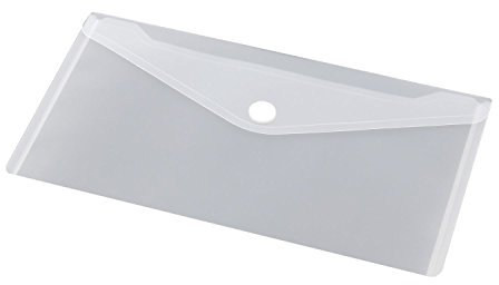 Europel Lot de 10 Enveloppes Porte-document, Taille 22.5 x 12.5 cm, Pochette Porte document avec fermeture auto-agrippante, Blanc transparent, Pour la maison, bureaux, école, Support de document