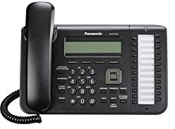 Panasonic KX-UT133NE-B SIP Telefon (3 Zeilen Display, PoE Freisprechen, Plantronics-EHS, 4 SIP Benutzerkonten, 2 Ethernetports) schwarz