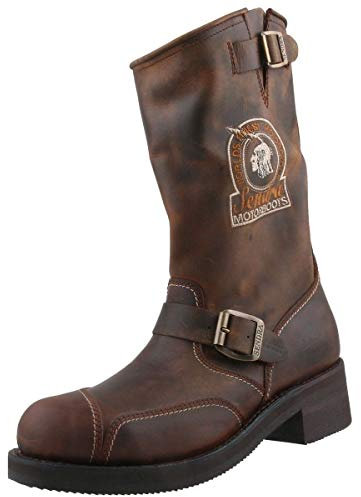 Tipo Biker 3565 Sendra di Colore Marrone con Motivo Dunn in Pelle e Grasso per Stivali, Marrone (Marrone), 46 EU