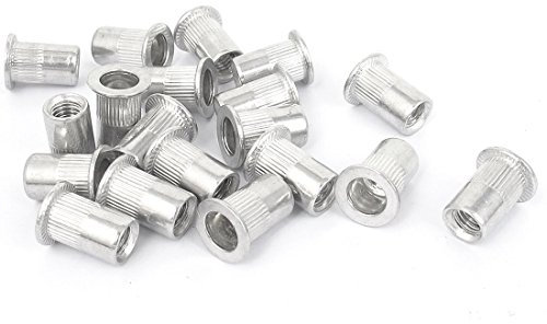 sourcingmap M6 x 15 mm Aluminium Tête plate Rivet Nuts Rivnut Insert River Lot de 20