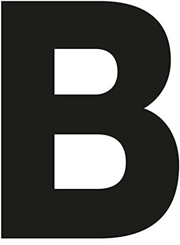 Merriway BH04035 (4 Pcs) Black Vinyl Stick-On Wheelie Bin Post Box Crate Dust Bin Letters 75mm (3 inch) Letter B - Pack of 4 Pieces