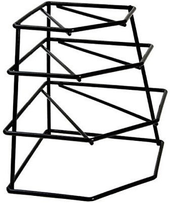 Cookspace Corner 4 Tier Heavy Duty Chrome Plated Plate Holder Stand Space Saver Storage Rack (Black)