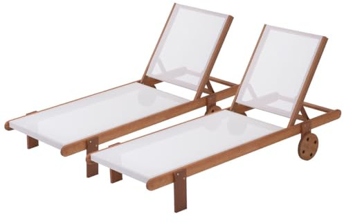 Habitat et Jardin Set di 2 lettini in legno esotico SAIGON - Maple - Acero