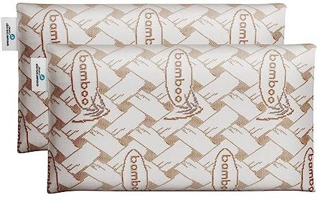 Don Descanso - Pack 2 Oreillers de Voyage Viscoélastiques en Bambou (42 x 24cm), Ergonomiques et Respirants. Idéal pour la Voiture et l'avion, soulage la Fatigue, Le Soutien de la tête et du Cou