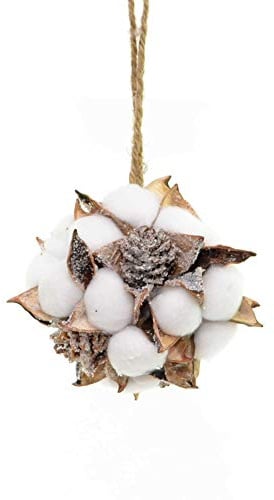 Shatchi Handmade 12cm Cotton Ball Christmas Hanging Decorations Pine Cones Xmas Decoration Home Décor