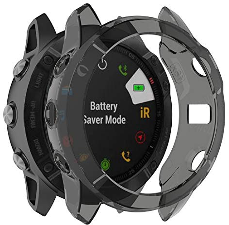 Disscool TPU-Schutzhülle für Garmin Fenix 6X, weiche TPU-Schutzhülle für Garmin Fenix 6X, Schwarz