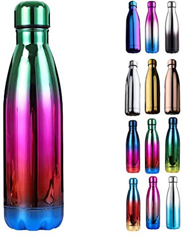 JK Home 500 ml bottiglia d'acqua in acciaio inox borraccia isotermica riutilizzabile, colore: Verde Rosa