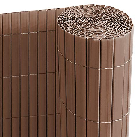 Ribelli® PVC Sichtschutzmatte mit Steg, extra stabil Sichtschutzzaun Sichtschutz Zaun Balkon Windschutz (80 x 600 cm, braun)