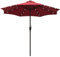 Outsunny Parasol de jardin droit Lumineux octogonal inclinable Ø 2,7 m Parasol LED Solaire métal Polyester Haute densité 180 g/m² rouge bordeaux