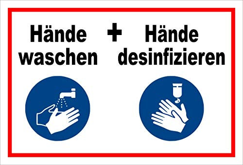 Melis-Folienwerkstatt Aufkleber Hände waschen desinfizieren 45x30cm – 20 VAR S00225-051-B