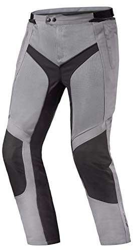 SHIMA JET Pantalon Moto Homme - Biker Pantalons Touring Hommes D'été, Renforcé, et Mesh Textil avec Membrane Imperable, Protection CE Genoux (Gris, S)