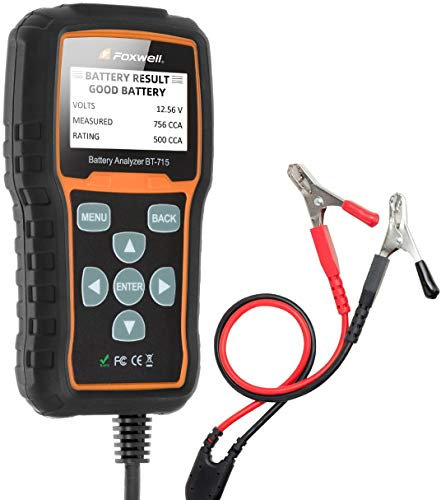 Foxwell Battery Tester BT715, Compact Car Battery Analyzer for 12V Starting/Charging System