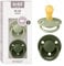 BIBS De Lux Schnuller 2er-Pack, BPA-frei, Kirschform Nippel. Naturkautschuk/Latex, Hergestellt in Dänemark. 0-6 Monate (2er Pack), Sage/Hunter Green