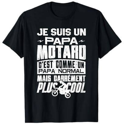 T-shirt Motard Homme Papa Moto Cadeau Motorcycle Motards T-Shirt