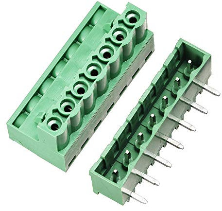 sourcing map 5STK 7 Poliger 5,08 mm Abstand rechtwinklige Leiter Platten Schraube Anschlussblock