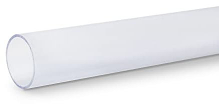 PVC-Rohr transparent I 50 mm I 1 1/2 Zoll I 1 Meter I Durchsichtig I Klebemuffe I Pool-Zubehör I Druckrohr-PVC I bm122