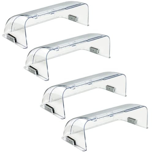 Binazon Heating & Air Vent Deflector for Vents, Sidewall, Ceiling, Floor Registers - Adjust Between 9-14, Magnetic Vent Covers for Air Conditioning, Heat, AC, Floor, Under Furniture (4 Pack Clear)