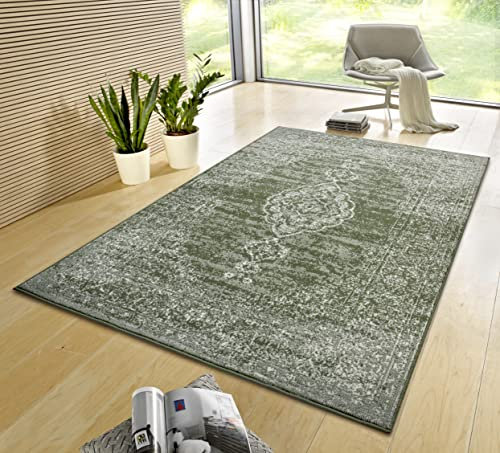 Hanse Home Gloria Orient Teppich 120x170cm – Wohzimmerteppich Mehrfarbig Vintage Teppich Orientalisches Muster für Flur, Esszimmer, Schlafzimmer, Kinderzimmer, Wohnzimmer, Küche – Green