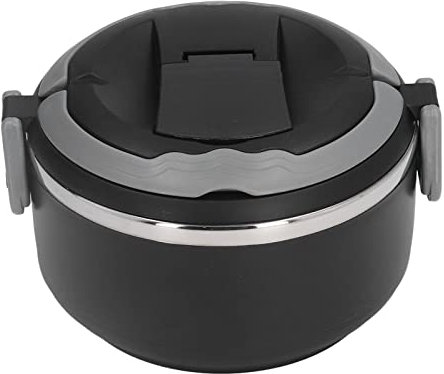 Boite Isotherme Repas Chaud,Boîte à Bento sans Fuite, Boîtes à bento de Style Japonais, boîte à Lunch Thermique Portable en Acier Inoxydable, déjeuner isolé pour Cantine pour Enfants(NOIR/304), C