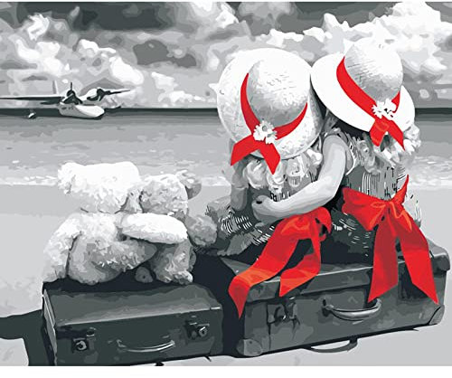 Malen Nach Zahlen Kind Am Meer Diy Kits Für Erwachsene Ölbild Acrylfarbe Handgemalte Farbzeichnung Heimdekoration Kunst, Kein Rahmen, 40 X 50 Cm Digitales Ölgemälde Diy Gemälde Wohnzimmer Dekoration