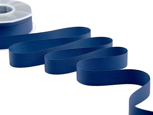 Furlanis - Nastro Decorativo Gros Grain, Nastro Canetè, Tessuto Italiano - Blu Scuro, 20 mm x 20 m