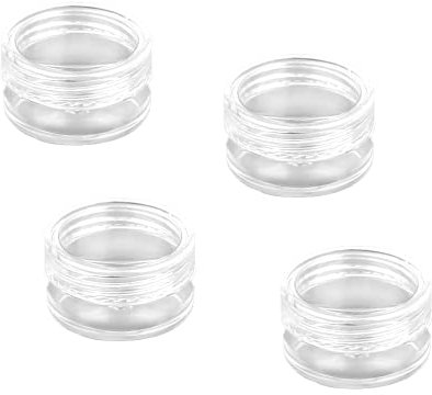 Contenants Cosmétiques, 4 Pièces Pots D'échantillons de Voyage, Petite Pots Ronds Clairs Vides, Mini Pots Cosmétiques Vide, pour Crème, Échantillons, Poudre, Baume à Lèvres
