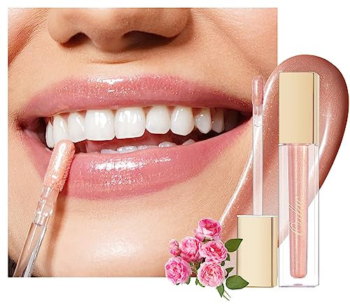 Oulac Nude Shimmer Liquid Lipstick High-Shine Glitter Lip Gloss for Women Shimmer Non-Sticky Glossy Finish Liquid Lipstick Hydrating Lip Gloss Fuller-looking Lip Makeup Vegan & Cruelty-Free 12
