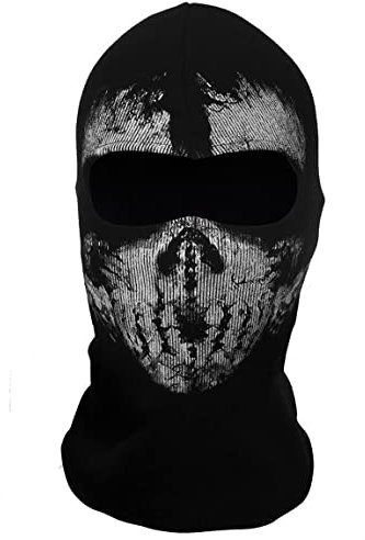 COD Geistermaske, Totenkopf-Sturmhaube, MW2, Skelett-Kostüm, Ganzkopf-Ski-Schlauchschal, gestrickt, winddicht, wärmend, Kopfbedeckung für Fahrrad, Skateboard, Motorrad, Snowboard, Outdoor-Sport,