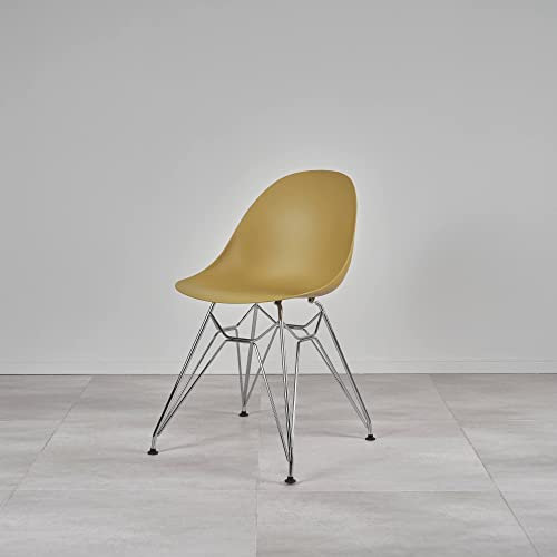 Kollecture Carine Stuhl mit Chromgestell | 7 Farbe Gelb