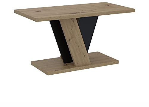 Prospero Meble PROROOM Furniture Eleganter Kaffeetisch NEVI Artisan/Schwarz 110x70 Höhe 60 cm - Couchtisch - Moderner Sofatisch für Wohnzimmer - Stabiler, langlebiger Wohnzimmertisch