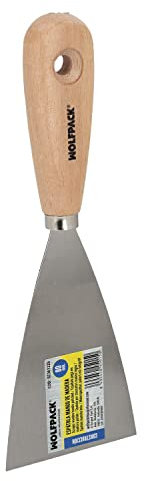 WOLFPACK LINEA PROFESIONAL Espatula Mango Madera Hoja Acero 80 mm. Espatula Yeso, Espatula Pintor, Espatula Masillas, Espatula Pladur, etc.