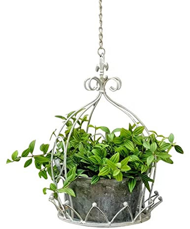 Hanging Plant Holder, Iron Birdcage Hanging Planter, Metal Wire Flower Pot Basket Wrought Plant Stands for Plants, Flowers, Garden, Patio, Balcony Outdoor and Indoor Décor