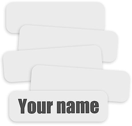 SAVITA 100pcs No-Iron Clothing Labels, Writable Self-Adhesive Name Tags Waterproof Personalized Fabric Name Labels for Kids School Nursing Home Daycare Camp (White)