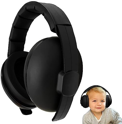 YANKUIRUI Casque anti bruit pour bébé Ajustement Sûr & Confortable Protection Auditive pour Enfants Jusqu’à 3 Ans, Réduction Du Son De SNR 26 dB Noir