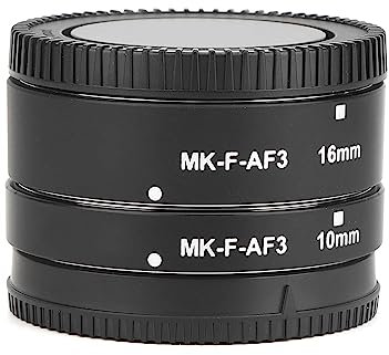 XTevu Tubo prolunga Macro autofocus, Anello Adattatore 10mm+16mm in Metallo, Compatibile con Meike MK-F-AF3 e Fuji X Mount Fotocamere mirrorless, prolunga Obiettivo Macro