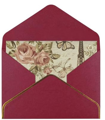 Paris Vintage Postkarte Druck Grußkarten Blanko-Karte mit Umschlägen für Geschäftseinladungen Geburtstag Hochzeiten 16 x 11,5 cm