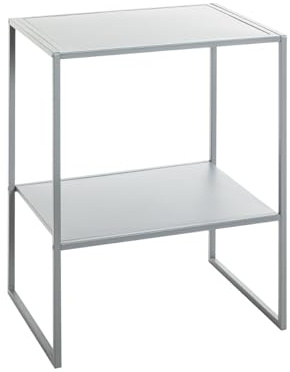 HAKU Beistelltisch grau Metall Couchtisch klein - Maße: B 45 x H 60 x T 35 cm Style: Modern