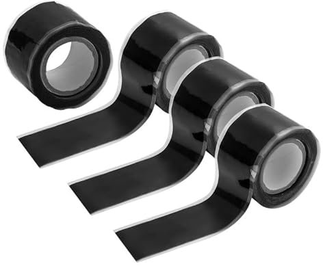 EUPSIIU 4 Rollen Selbstverschweißendes Silikonband, Reparaturband Selbstklebendes Abdichtband, Wasserdicht Silikon Tape, für die Reparatur von Rohrschlauch Leckabdichtungen Kabelreparatur (Schwarz)