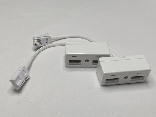 ERHUO Double BT Socket Adapter,2PACK One BT Plug to Two UK BT Telephone Socket Adapter,WHITE
