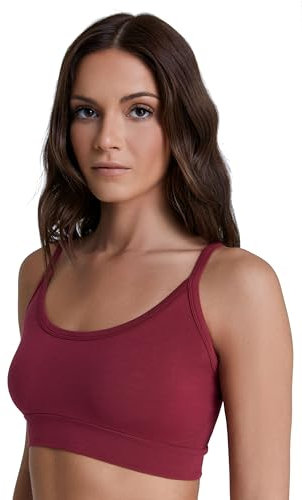 ALBERO NATUR Damen Bustier Bio-Baumwolle Sport BH Unterhemd Yoga Pilates (DE/NL/SE/PL, Alphanumerisch, M, Regular, Regular, Tibetrot)
