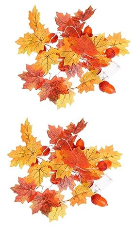 Alipis 2 Stücke Blatt Girlande Mit Lichter Batterie-Powered Lichter Für Thanksgiving Herbst Baby Dusche Decor