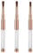 Teaaha Gel Nail Brush, 3 PCS Flat/Oval/Fine Angled Builder Gel Brush Rhinestone Handle Professional Hard Gel Brush for Nail Art Design Painting DIY and Cleaning Polish on the Cuticles(Rose Gold)