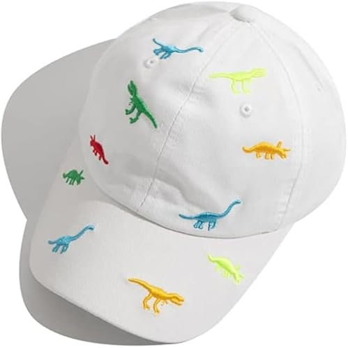 2-6 Jahren Sommer Kinder Baseball Cap Dinosaurier Baseballmütze Kappe Snapback Baumwolle Sonnenhut Outdoor Hut Verstellbare Baseballkappe für Junge Mädchen Baby Golf Cap Sport Mütze Anti-UV Sommerhut