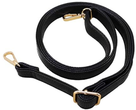 1Pack Purse Strap Replacement Handbag Strap Leather Handbag Strap Lychee Crossbody Shoulder Strap Adjustable with Hang buckle for Shoulder Bags Camera Strap for crossbody bags handbags purses (Black)